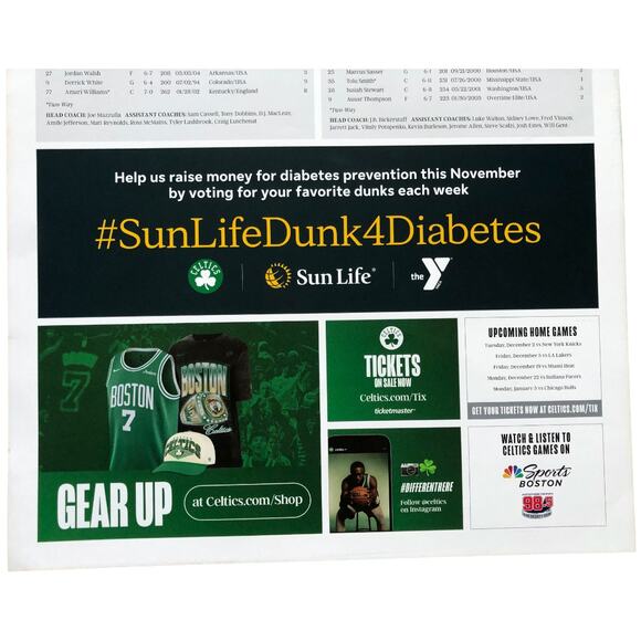 Boston Celtics v Detroit Pistons 11/26/25 Lineup Roster Poster ft. Pritchard - Picture 6 of 6